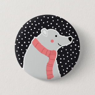 Merry Christmas - Polar Bear 6 Cm Round Badge