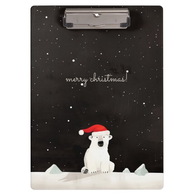 Merry Christmas Polar Bear! Clipboard (Front)