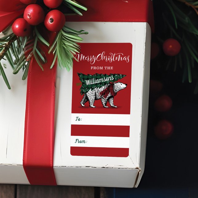 Merry Christmas Polar Bear Delivery Gift Label (Merry Christmas Polar Bear Delivery Gift Label
)