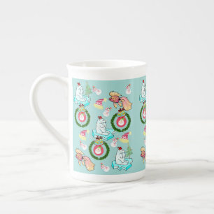 Merry Christmas, Polar Bear Fish  Bone China Mug