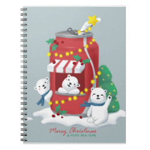 Merry Christmas: Polar Bear & Soda Can Notebook
