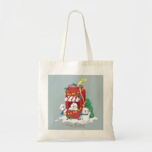 Merry Christmas: Polar Bear & Soda Can Tote Bag