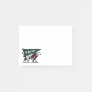 Merry Christmas Polar Bear Tree Delivery Family Post-it Notes