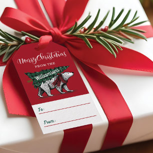 Merry Christmas Polar Bear Tree Delivery Gift Tags