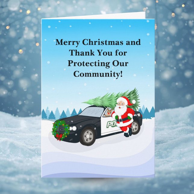 Merry Christmas Police Office Santa Claus Card (Creator Uploaded)