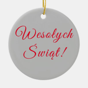 Merry Christmas - Polish Ceramic Ornament