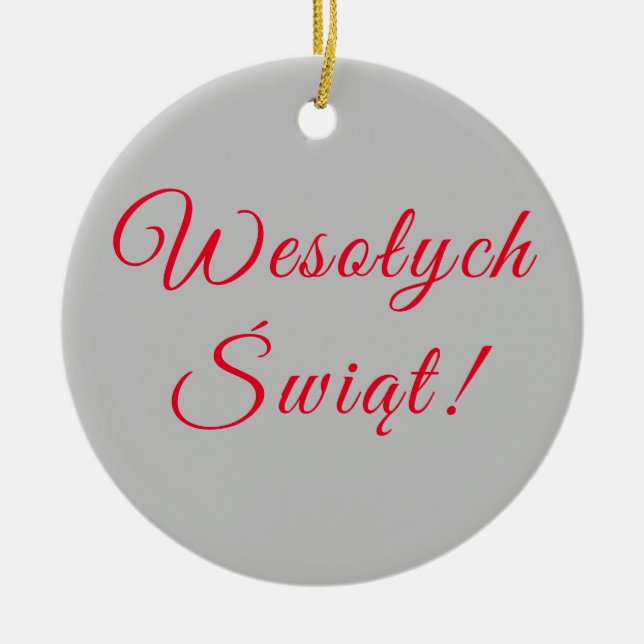 Merry Christmas - Polish Ceramic Ornament (Front)