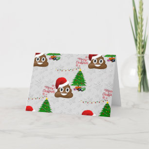 merry christmas poo emoji holiday card