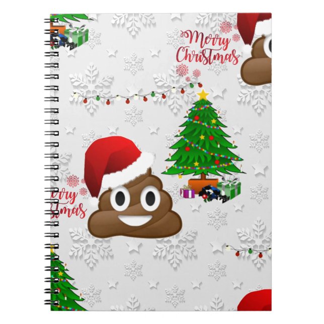 merry christmas poo emoji notebook (Front)