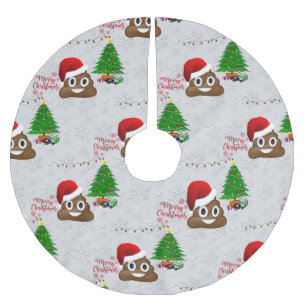merry christmas poo emoji tree skirt
