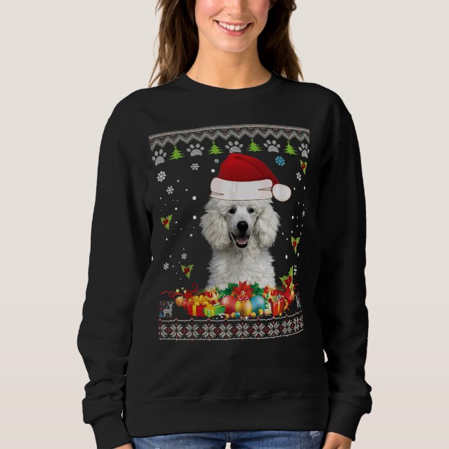 Merry Christmas Poodle Dog Ugly Sweater Santa Clau (Front)