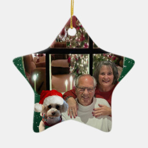 Merry Christmas Poodle Star Ornament