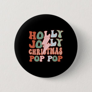 Merry Christmas Pop Pop Retro Xmas Party Family Ma 6 Cm Round Badge