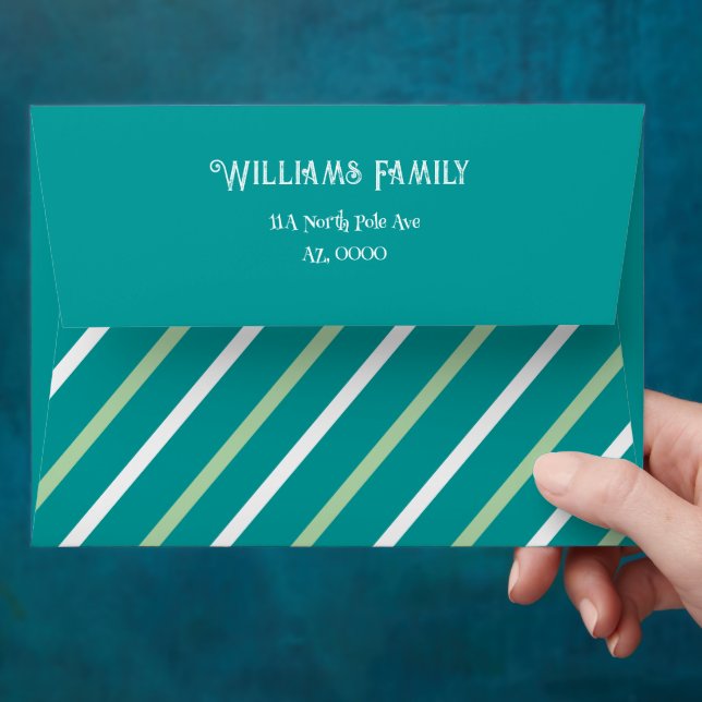 Merry Christmas Pop Santa Claus | Custom Fam Name  Envelope (Hand)