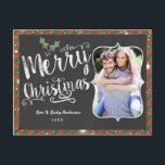 MERRY CHRISTMAS Postcard Chalk Holiday Photo Card<br><div class="desc">MERRY CHRISTMAS Postcard Chalk Holiday Photo Card. Customise with any text and your own photo.</div>