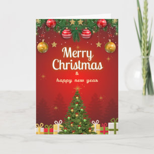 Merry Christmas Postcard Festive Holiday Greetin
