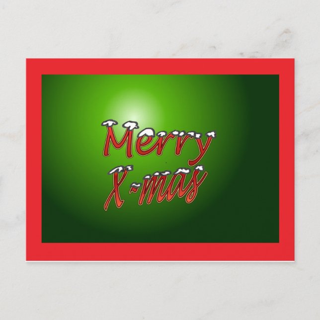Merry Christmas Postcard Green (Front)