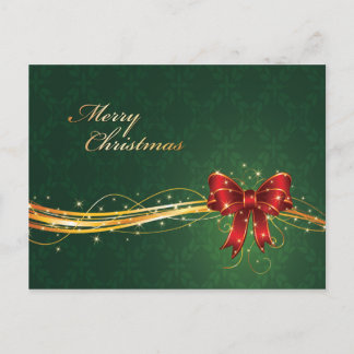 Merry Christmas Postcard (ribbon)