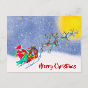 Merry Christmas postcard Seasons greetings card