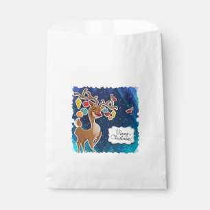 Merry Christmas Prancing Reindeer Favour Bag