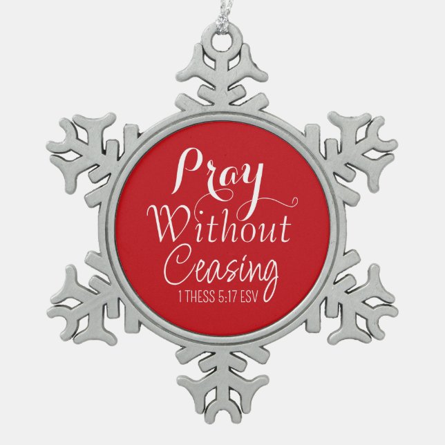 Merry Christmas Prayer Bible Verse Red Ornament  (Front)