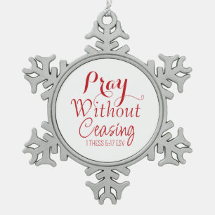 Merry Christmas Prayer Bible Verse White Ornament 