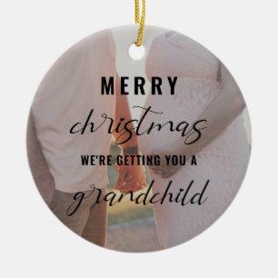 merry Christmas pregnancy/baby announcement photo Ceramic Ornament