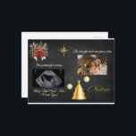 Merry Christmas Pregnancy Chalkboard Announcement<br><div class="desc">Share the most wonderful news this holiday season with this elegant and festive chalkboard pregnancy announcement card. Designed with a rustic chalkboard background, this card perfectly captures the cosy, magical feeling of Christmas. It features two special photo spots: one for your precious baby's ultrasound sonogram picture and another for a...</div>