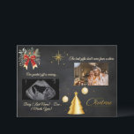 Merry Christmas Pregnancy Chalkboard Announcement<br><div class="desc">Share the most wonderful news this holiday season with this elegant and festive chalkboard pregnancy announcement card. Designed with a rustic chalkboard background, this card perfectly captures the cosy, magical feeling of Christmas. It features two special photo spots: one for your precious baby's ultrasound sonogram picture and another for a...</div>