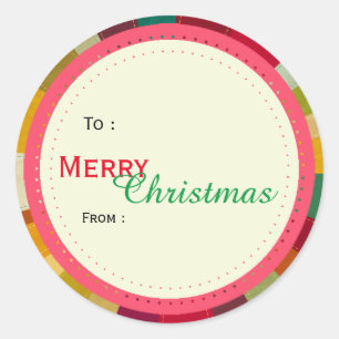Merry Christmas Present Label Sticker