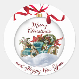Merry Christmas presents car decoration Classic Round Sticker