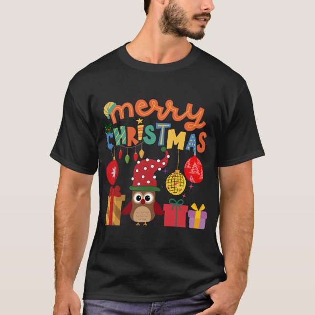 MERRY CHRISTMAS PRESENTS LIGHTS SANTA NEW YEAR EVE T-Shirt (Front)