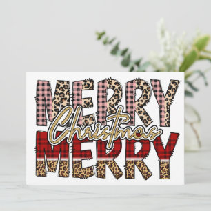 Merry Christmas print typography Holiday Card