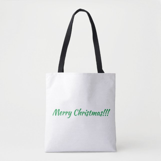 Merry Christmas Printed Text Celebration Purchase  Tote Bag (Front)