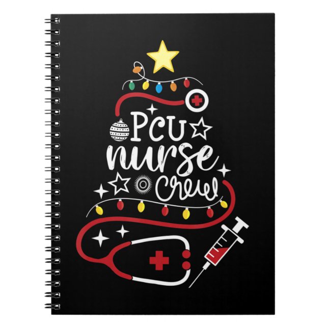 Merry Christmas Progressive Care Unit Nursing PCU  Notebook (Front)