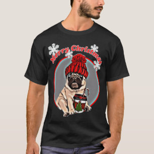 Merry Christmas Pug Dog  T-Shirt