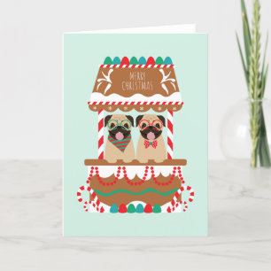 Merry Christmas Pug Holiday Stand Dogs Card