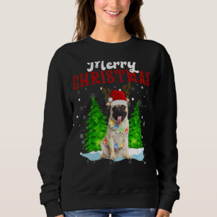 Merry Christmas Pug Tree Lights Pug Christmas Sweatshirt