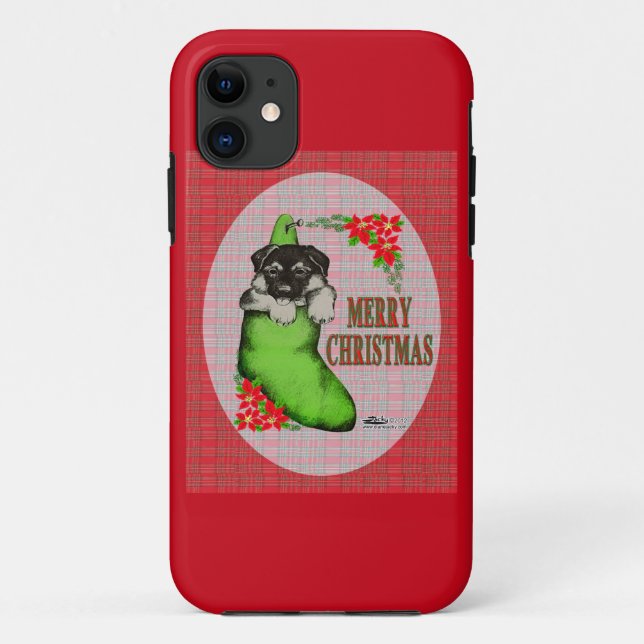 Merry Christmas Puppy Case-Mate iPhone Case (Back)