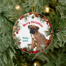 Merry Christmas Puppy Dog Personalized