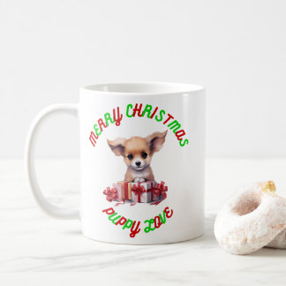 Merry Christmas Puppy Love Coffee Mug