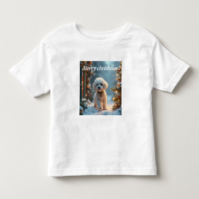 Merry christmas puppy toddler T-Shirt (Front)