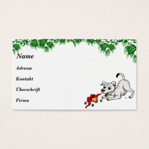 Merry Christmas! Puppy with Bell and Ball