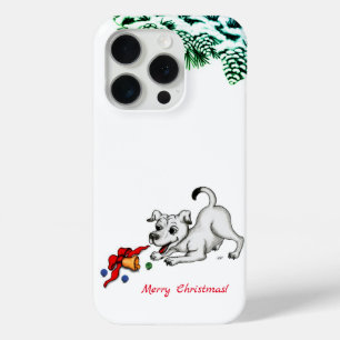 Merry Christmas! Puppy with Bell and Ball iPhone 15 Pro Case