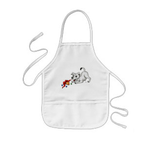 Merry Christmas! Puppy with Bell and Ball Kids Apron