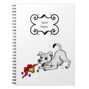 Merry Christmas! Puppy with Bell and Ball Notebook