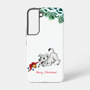 Merry Christmas! Puppy with Bell and Ball Samsung Galaxy Case