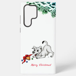 Merry Christmas! Puppy with Bell and Ball Samsung Galaxy Case