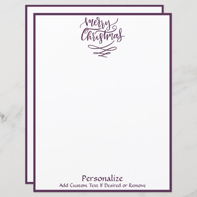 Merry Christmas Purple Holiday Personalised (Front/Back)