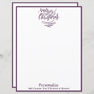 Merry Christmas Purple Holiday Personalised